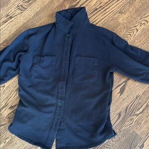 Athleta Black fleece lined button up jacket